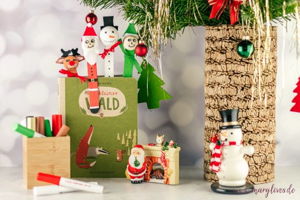 Adventsbasteln mit Kindern: Weihnachtliche DIY Lesezeichen aus Eisstielen